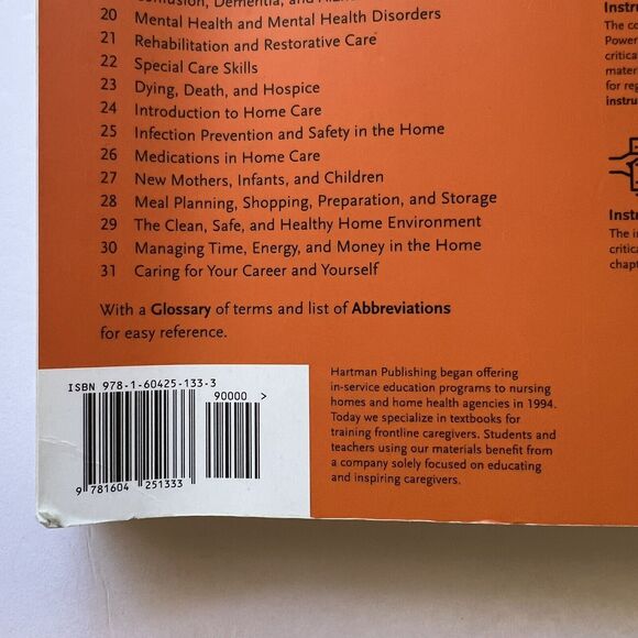 Hartmans Nursing Assistant Long Term and Home Care Textbook 4th Edition Paperbac - Picture 9 of 13